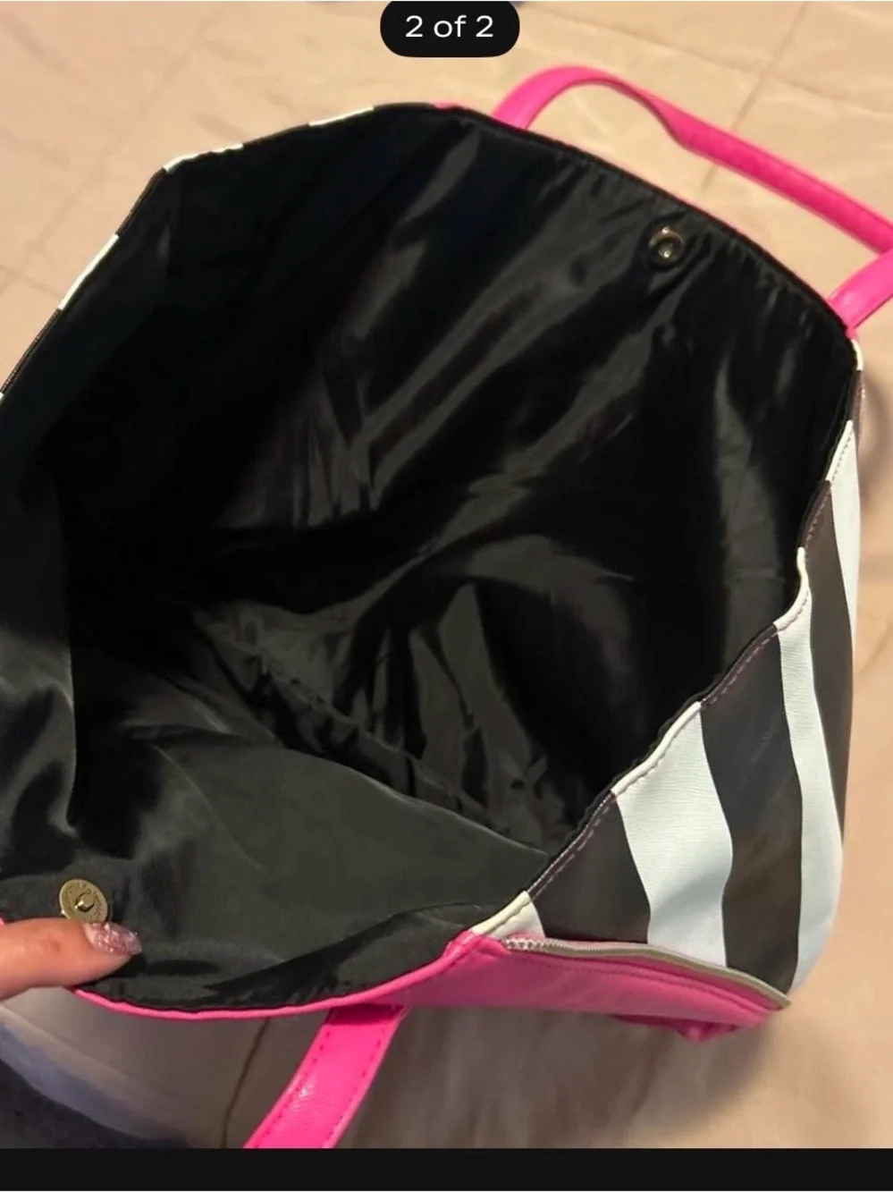 Hot Pink Juicy Coutoure Women's Tote Bag - Structured Double-Handle Shoulder Bag